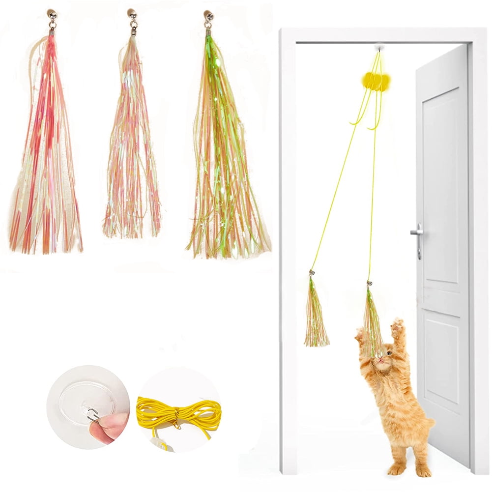 Feelers Cat Feather Toys, Interactive Cat Toys for Indoor Cats, Hanging