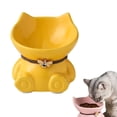 thumbnail image 1 of Feelers Ceramic Cat Bowl, Tilted Elevated Pet Food Bowl,Raised Cat Food Bowl for Flat Cats & Small Dog, Yellow, L, 1 of 5