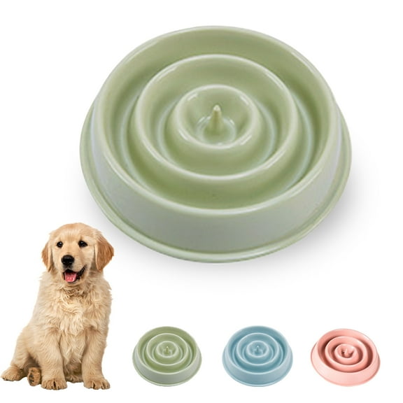 Feelers Dog Slow Feeder Bowl, Anti-Gulping Pet Slower Feeding Dishes, Preventing Choking Healthy Dog Bowl for Puppies & Medium Dogs, Green