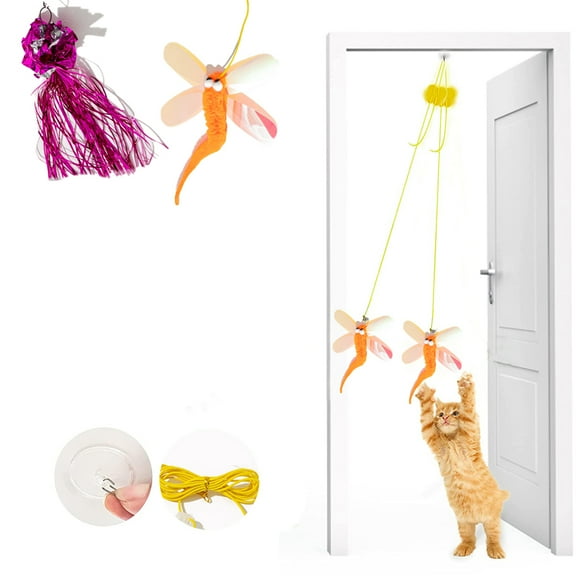 Feelers Interactive Cat Toy with Elastic Rope, Blue (2 Pack)