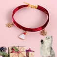 thumbnail image 1 of Feelers Velvet Cat Collar with Decorative Pendant & Bell (S, Red), 1 of 5