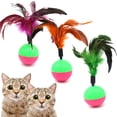 thumbnail image 1 of Feelers cat toy tumbler, feather Cat Toy for cat Kitten Indoor Exercise, cat Interactive Ball Toys, 3 PCS, 1 of 4