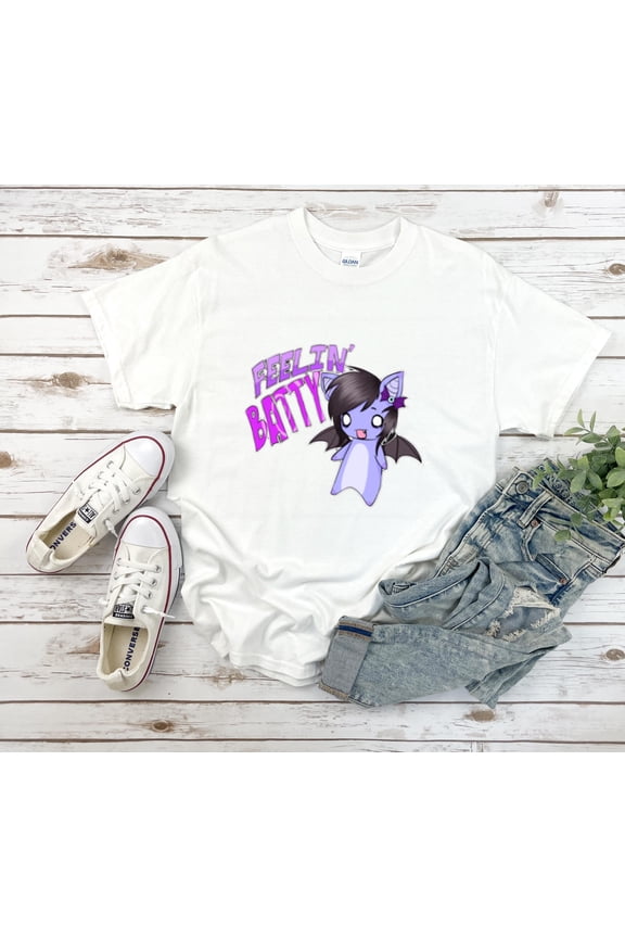 Feelin Batty Scene Kid Emo 2000s Y2K Goth Graphic Art Unisex T-Shirt