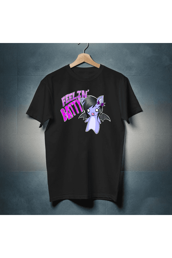 Feelin Batty Scene Kid Emo 2000s Y2K Goth Graphic Art Unisex T-Shirt