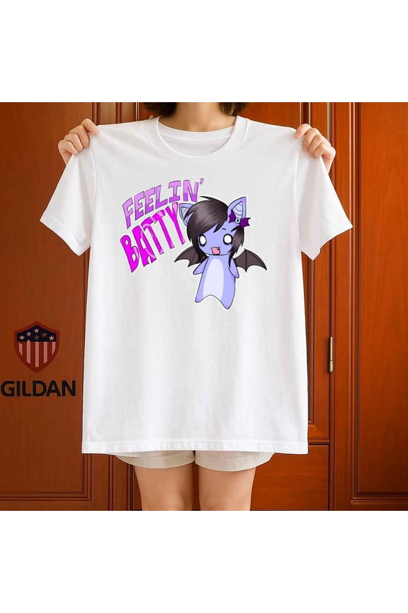 Feelin Batty Scene Kid Emo 2000s Y2K Goth Graphic Unisex T-Shirt up to 5XL