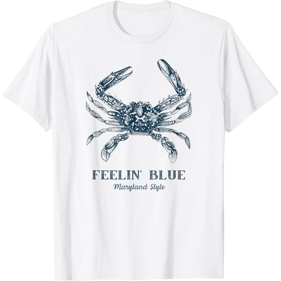 Feelin' Blue Maryland Style Retro Crab T-Shirt