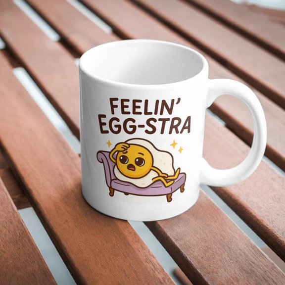 Feelin' Egg-stra Mug Funny Foodie Gift - Overdramatic Egg