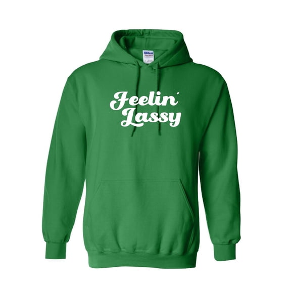 Feelin Lassy St Saint Patricks Day Gift Sarcastic Humor Novelty Funny Men's Hoodies