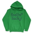 thumbnail image 1 of Feelin Lucky Unisex Hoodie Funny St Pattys Days Parade Four Leaf Clover Luck Joke Hooded Sweatshirt, 1 of 6