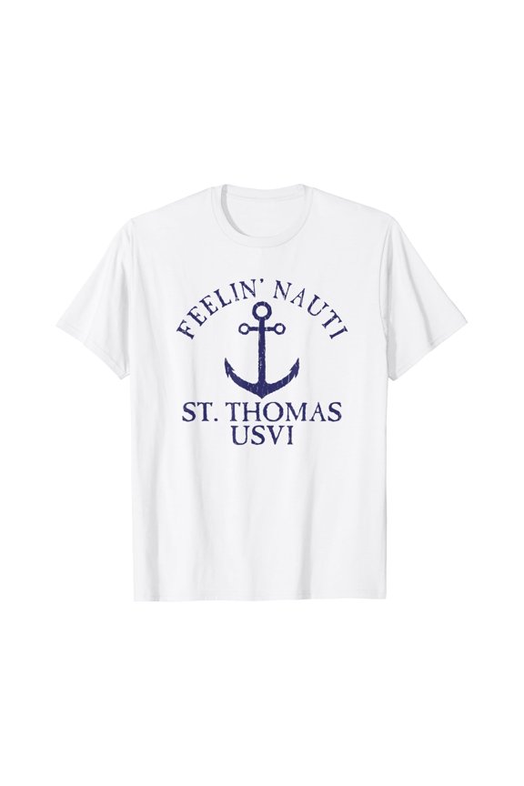 Feelin' Nauti St. Thomas Nautical Distressed T-Shirt