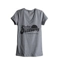 thumbnail image 1 of Feelin' Outdoorsy Like Drinking On The Patio Women's Fashion Relaxed V-Neck T-Shirt Tee Heather Grey, 1 of 5