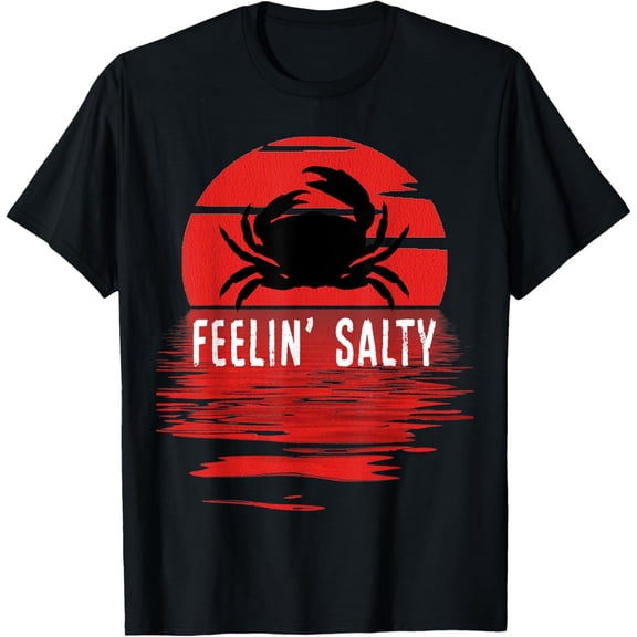 Feelin Salty Maryland Crab Sunset Graphic T-Shirt