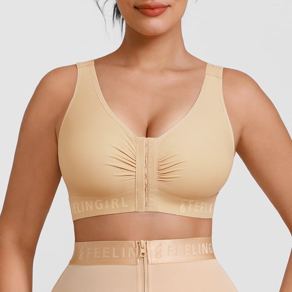 FeelinGirl Post Surgery Compression Bra with Front Closure