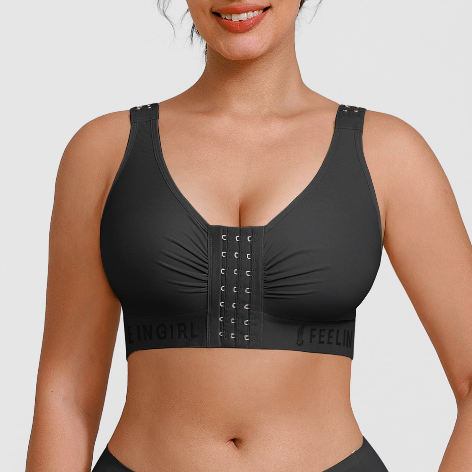 FeelinGirl Post Surgery Compression Bra with Front Closure
