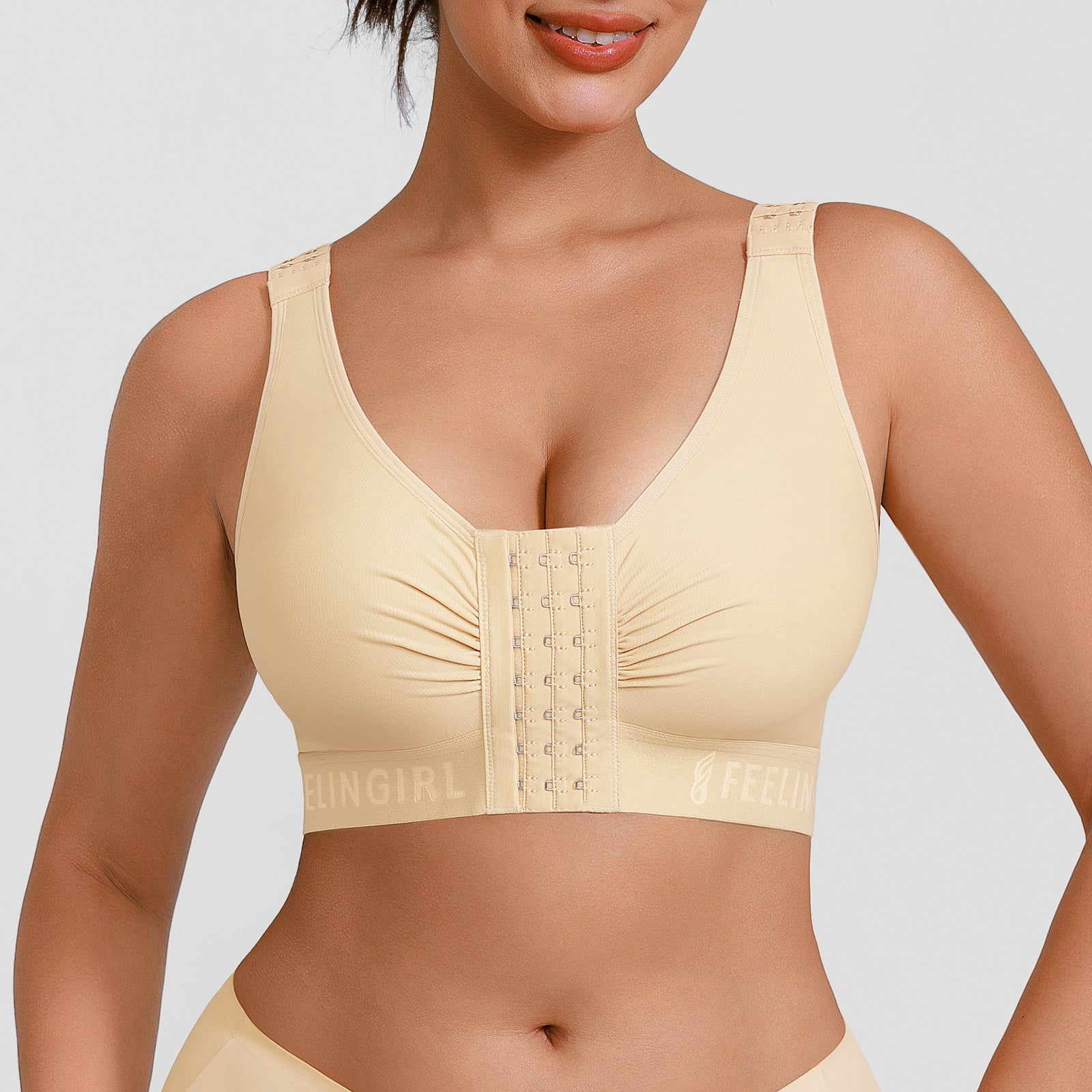 FeelinGirl Post Surgery Compression Bra with Front Closure