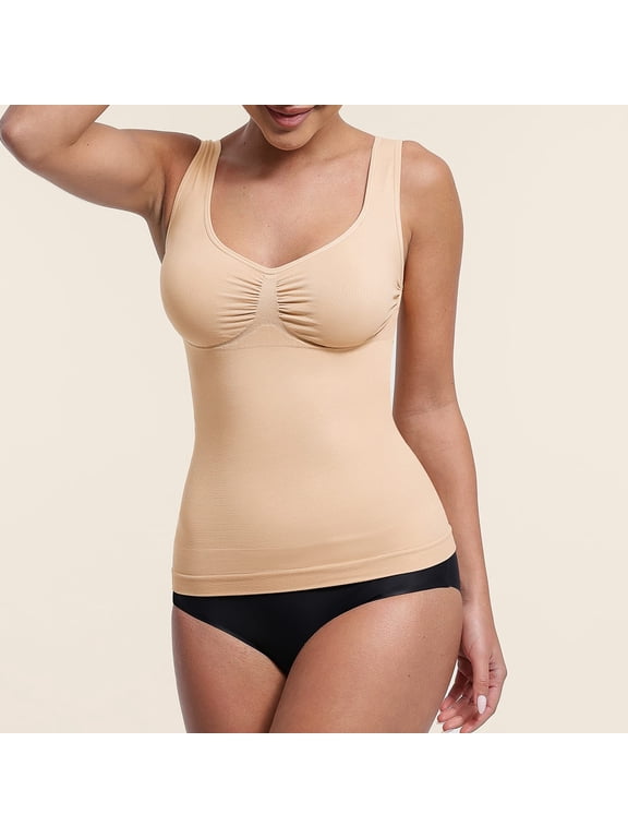 Women's Bust Support Shapewear Tank with Waist and Abdomen Control, Sizes S-3XL