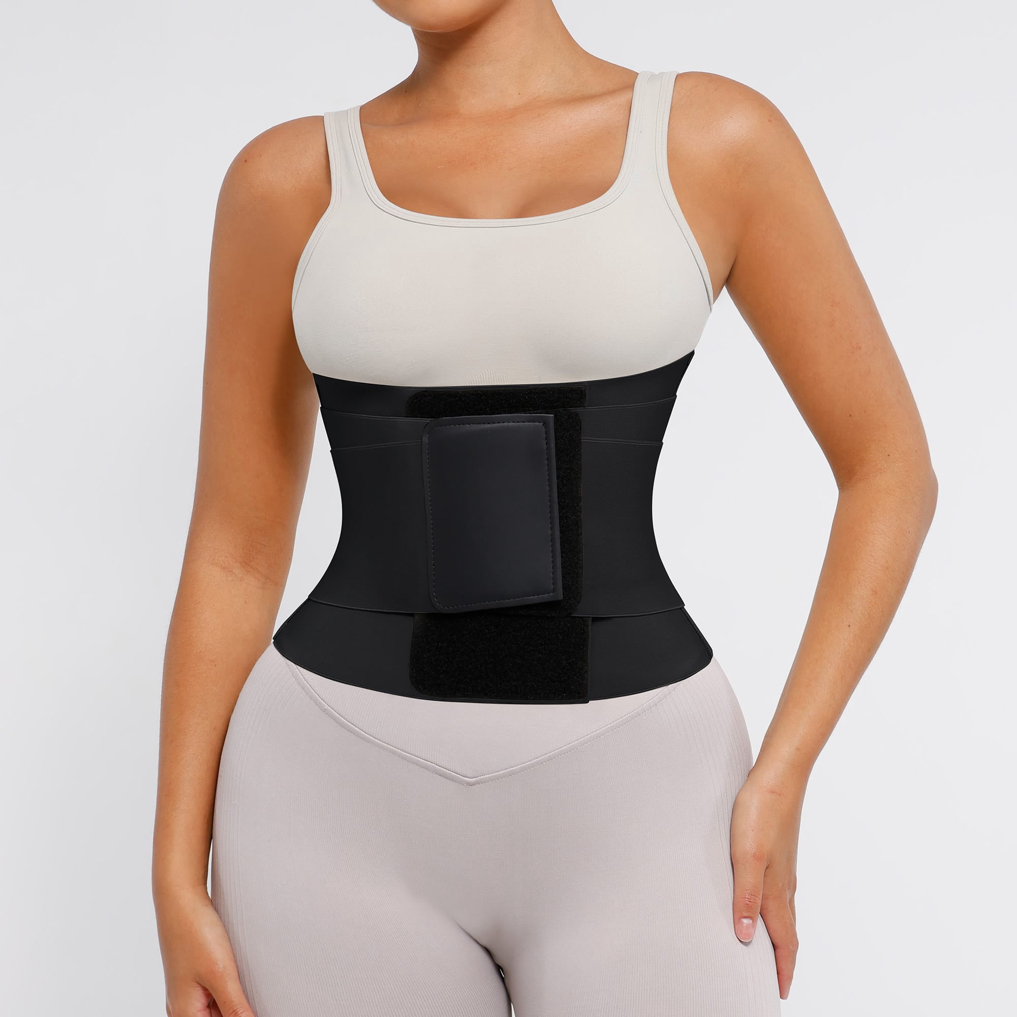 FeelinGirl Women's Adjustable Tummy Control Waist Trainer Belt with Triple Wrap Design, XS-4XL