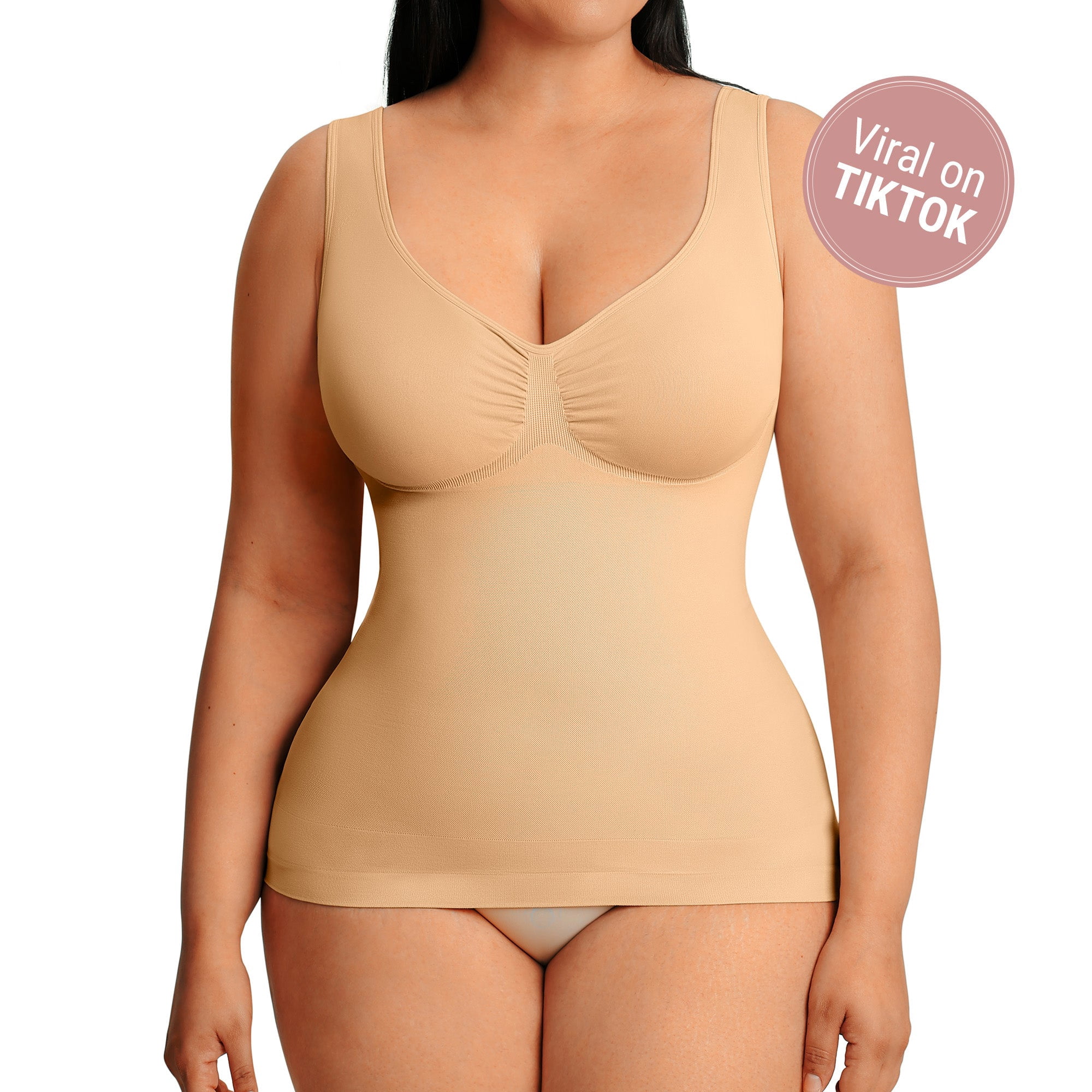 FeelinGirl Women's Bust Support Shapewear Tank with Waist and Abdomen Control, Sizes S-3XL