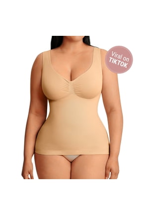Women's Bust Support Shapewear Tank with Waist and Abdomen Control, Sizes S-3XL