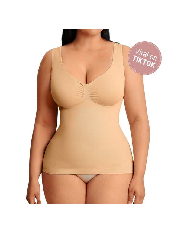 Women's Bust Support Shapewear Tank with Waist and Abdomen Control, Sizes S-3XL