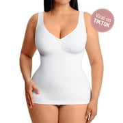 Women's Bust Support Waist and Abdomen Control Shapewear Tank with Wide Straps