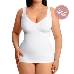 FeelinGirl Women's Bust Support Waist and Abdomen Control Shapewear Tank with Wide Straps
