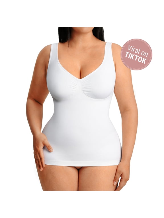 Women's Bust Support Shapewear Tank with Waist and Abdomen Control, Sizes S-3XL