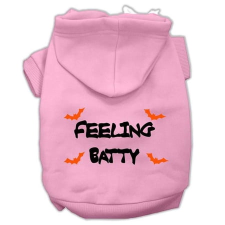 Feeling Batty Screen Print Pet Hoodie, Light Pink - 3XL