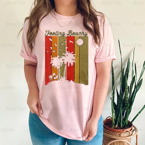 Feeling Beachy Funny Summer Quote Retro Vintage Beach Humor T-Shirt Unisex, up to 5XL