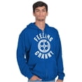thumbnail image 1 of Feeling Cranky Bicycle Crank Cyclist Unisex Fleece Graphic Zip Up Hoodie Brisco Brands 5X, 1 of 5