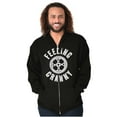 thumbnail image 1 of Feeling Cranky Bicycle Crank Cyclist Unisex Fleece Graphic Zip Up Hoodie Brisco Brands 2X, 1 of 5