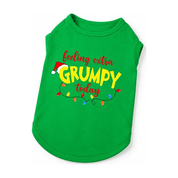 Feeling Extra Grumpy Today Holiday Dog Shirt Funny Clothes For Small Dogs Boy Girlmas Pet Outfit Red Yellow Green