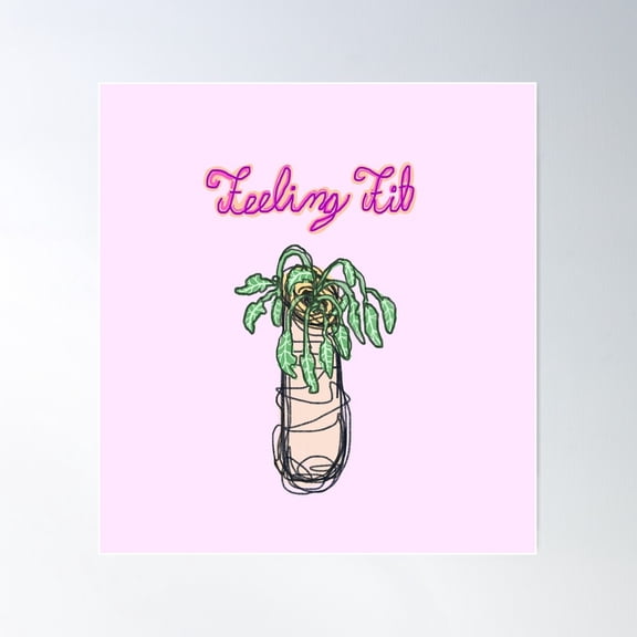 Feeling Fit Poster Wall Art, Modern Wall Decor For Living Room Bedroom, 16x16 UNFRAMED