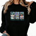 thumbnail image 1 of Feeling Frosty Snowman Tree Tee T-Shirt Print Top Cotton and Trendy Round-neck long-sleeved Black S-3XL, 1 of 6
