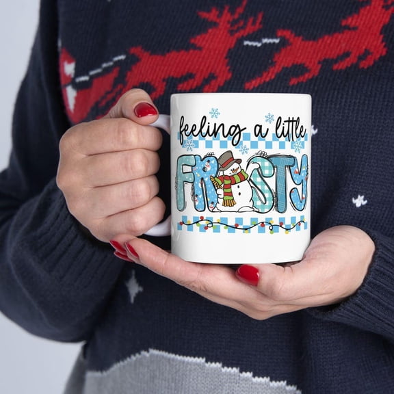 Feeling Frosty mug Winter Snowman Coffee Cup, H1olidaeaS1onal Ceramic Mug