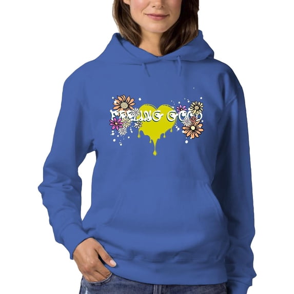 Feeling Good Heart Flowers Hoodie Women -Image by Shutterstock, Female Medium