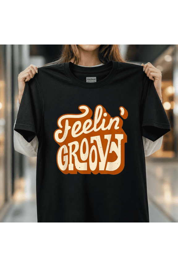 Feeling Groovy 70s Throwback Retro Vintage Good Vibes Tee Unisex T-Shirt, S - 5XL