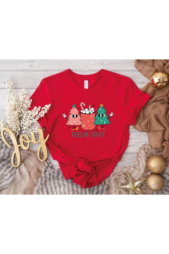 Feeling Jolly Winter Shirt ,Winter Snow Design Shirt, Family Winter Shirts, Winter Shirts For Women, Cute Winter T-Shirt Sweatshirt All Size S-5XL