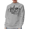 thumbnail image 1 of Feeling Kinda Idgaf-ish Today, Heather Grey Crewneck Sweatshirt, Medium, 1 of 2