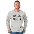 thumbnail image 1 of Feeling Knotty Naughty Rope Humor Plus Size Long Sleeve Graphic Tee Shirt Brisco Brands 3X, 1 of 5