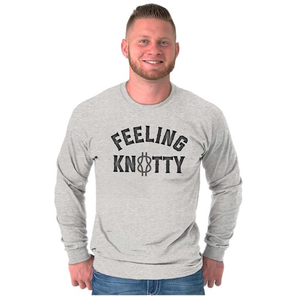 Feeling Knotty Naughty Rope Humor Plus Size Long Sleeve Graphic Tee Shirt Brisco Brands 3X