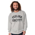 thumbnail image 1 of Feeling Knotty Naughty Rope Humor Unisex Plus Fleece Graphic Sweatshirt Brisco Brands 2X, 1 of 5