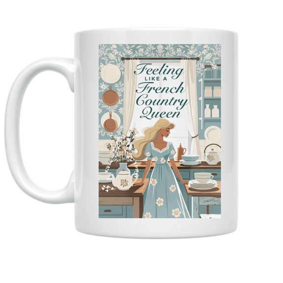 Feeling Like a French Country Queen - Kitchen Decor Enthusiast - 11 oz Ceramic Coffee Mug