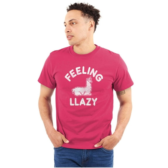 Feeling Llama Lazy Funny Animal Pun Plus Size Crewneck Graphic Tee Shirt Brisco Brands 5X