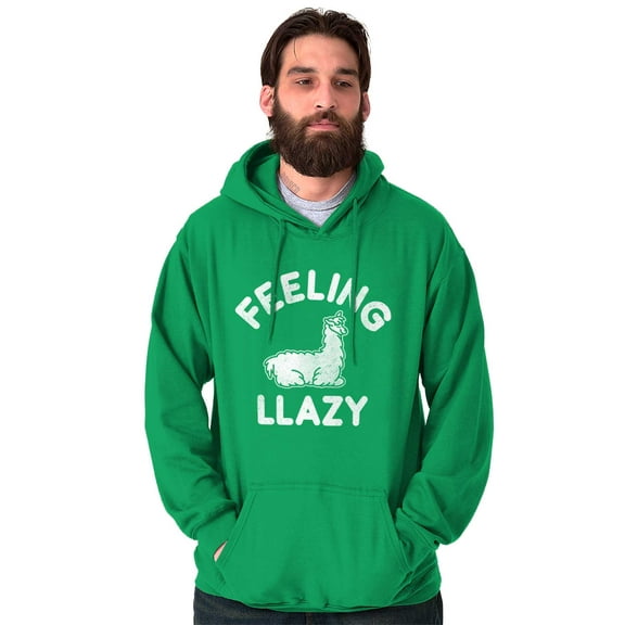Feeling Llama Lazy Funny Animal Pun Unisex Plus Fleece Graphic Hoodie Brisco Brands 3X