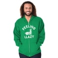 thumbnail image 1 of Feeling Llama Lazy Funny Animal Pun Zip Up Hoodie Men's Women's Brisco Brands X, 1 of 6