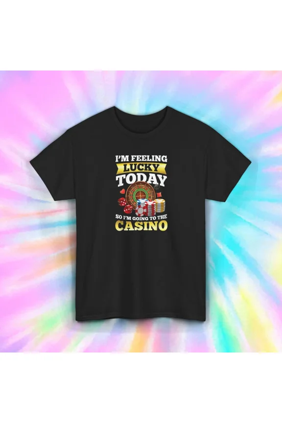 Feeling Lucky Casino Humor Gambling Night Retro Vintage Style Unisex T-Shirt, up to size 5XL