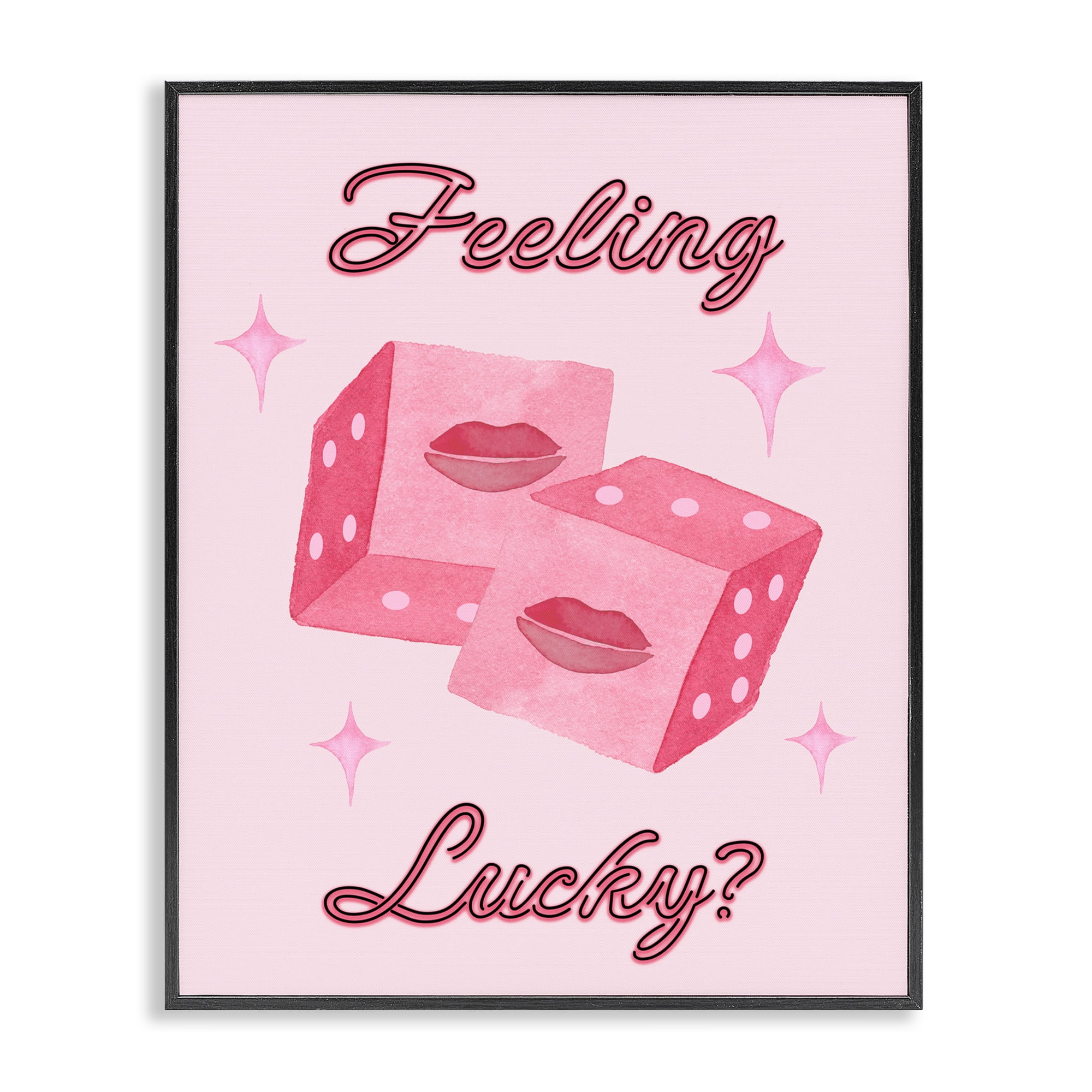 Feeling Lucky? Dice Black Framed Giclee Art, design by Nina Jacobs