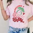 thumbnail image 1 of Feeling Lucky Die Valentine's Day Comfort Colors Shirt, Retro Valentines Groovy Lucky Die T-shirt, Valentines Day Cherry Dice Shirt (Colors:Blossom; Sizes:3XL;), 1 of 2