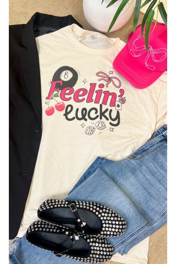 Feeling Lucky Graphic Unisex T-Shirt Tee Sweatshirt Hoodie Tank Top